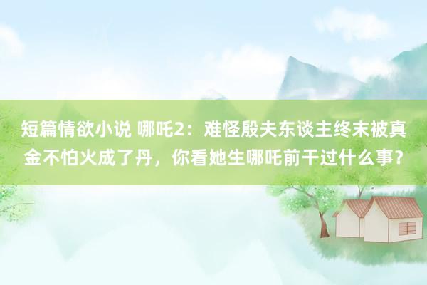 短篇情欲小说 哪吒2：难怪殷夫东谈主终末被真金不怕火成了丹，你看她生哪吒前干过什么事？