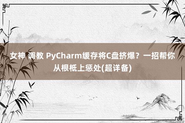 女神 调教 PyCharm缓存将C盘挤爆？一招帮你从根柢上惩处(超详备)