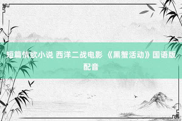 短篇情欲小说 西洋二战电影 《黑蟹活动》国语版配音